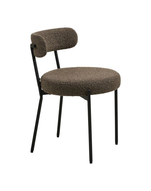 2 sillas de comedor Badalona con patas negras marrones rizadas HN1064 - 495x47x725 cm