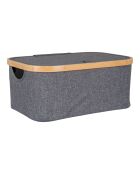 Cestino in bambù/tessuto grigio scuro Noto - 38x26x16 cm