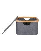 Cestino in bambù/tessuto grigio scuro Noto - 38x26x16 cm