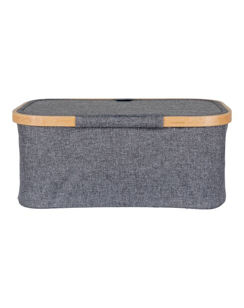 Cesta textil Noto de bambú/gris oscuro - 38x26x16 cm