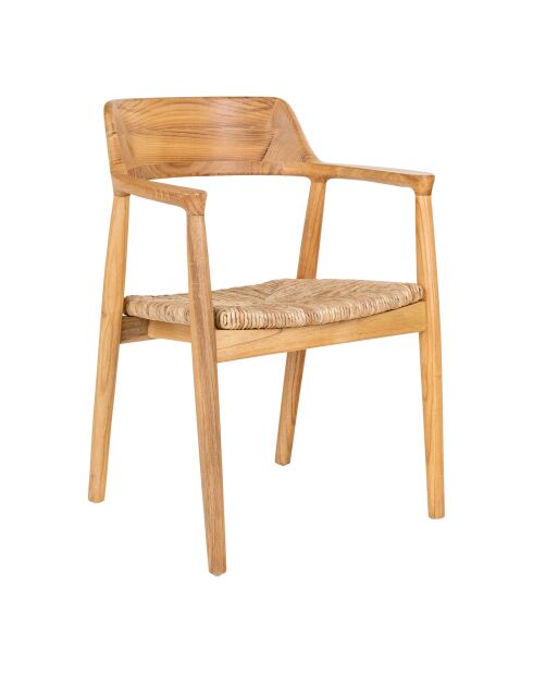 2 sillas Getafe Silla de comedor de madera natural sungkai - 56x58x78 cm