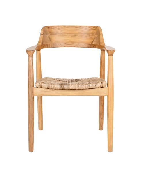 2 sillas Getafe Silla de comedor de madera natural sungkai - 56x58x78 cm