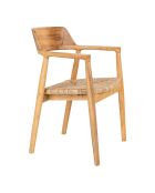 2 sillas Getafe Silla de comedor de madera natural sungkai - 56x58x78 cm