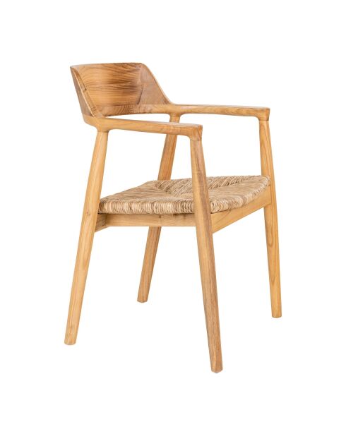 2 sillas Getafe Silla de comedor de madera natural sungkai - 56x58x78 cm