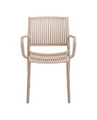 Silla de comedor Manzano 4 con reposabrazos apilable de polipropileno taupe - 56x56x81 cm