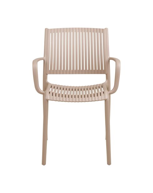 Silla de comedor Manzano 4 con reposabrazos apilable de polipropileno taupe - 56x56x81 cm