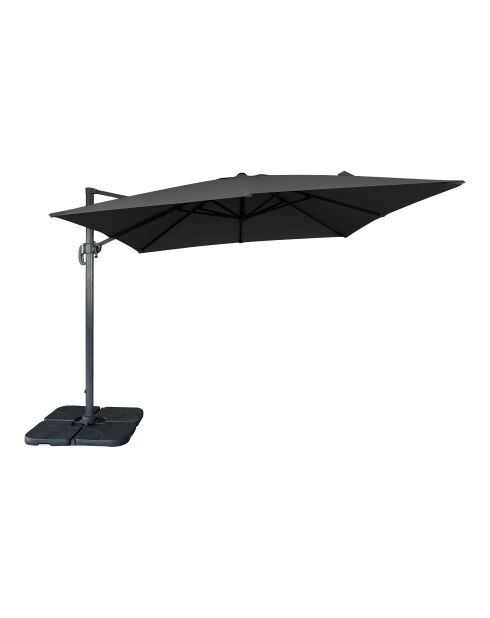 Baza Hängesonnenschirm mit Sonnenschirmfuß - schwarzer Aluminiumstab - 295x295x260 cm