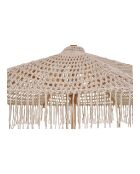 Ombrello Martos in maglia di cotone con asta in legno beige - 250x250x255 cm