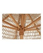 Ombrello Martos in maglia di cotone con asta in legno beige - 250x250x255 cm