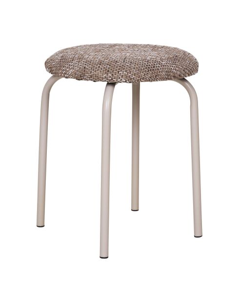 Tabouret Asmara mélange marron - 44x44x44 cm