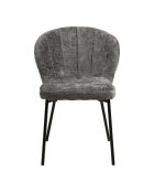 2 sillas de comedor Roanne grises con patas negras HN1319 - 66x59x80 cm