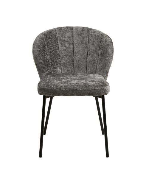 2 sillas de comedor Roanne grises con patas negras HN1319 - 66x59x80 cm