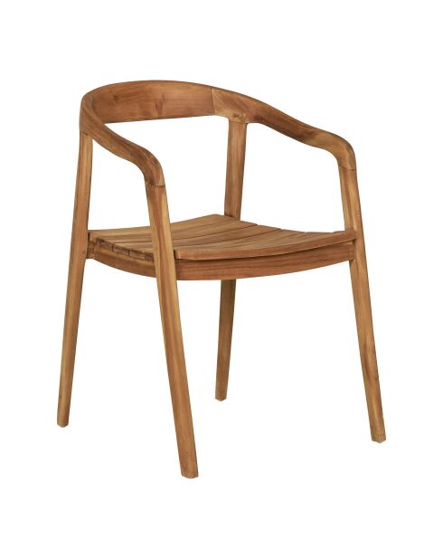 2 sillas de comedor Otero de teca natural - 55x54x76 cm