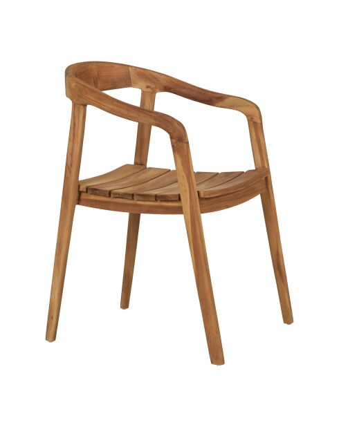 2 sillas de comedor Otero de teca natural - 55x54x76 cm