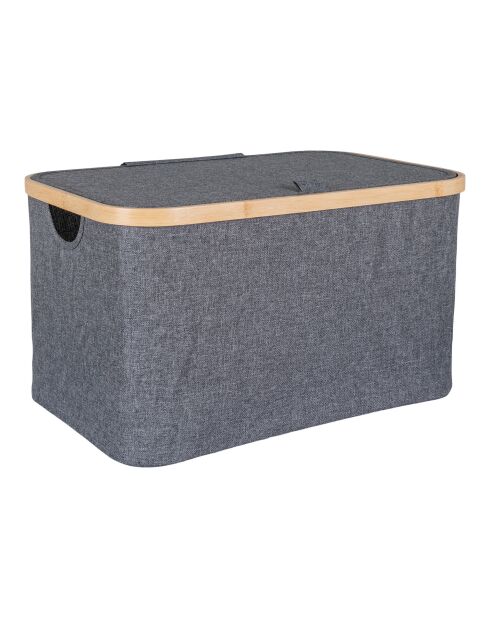 Cesta textil Noto de bambú/gris oscuro - 45x30x25 cm