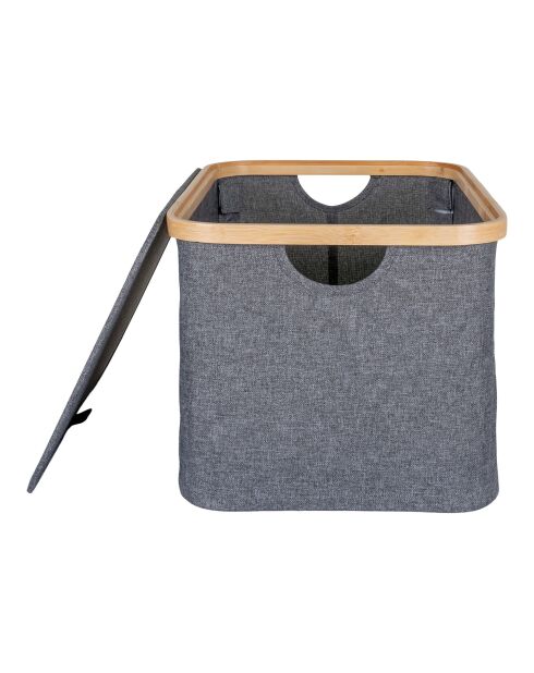 Cesta textil Noto de bambú/gris oscuro - 45x30x25 cm