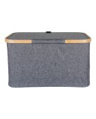 Cestino in bambù/tessuto grigio scuro Noto - 45x30x25 cm