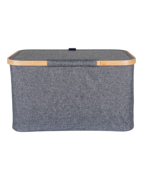 Cesta textil Noto de bambú/gris oscuro - 45x30x25 cm