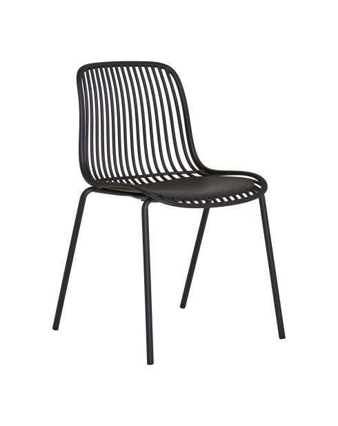 4 chaises de salle à manger Branson polypropylène empilable noire - 55x465x82 cm