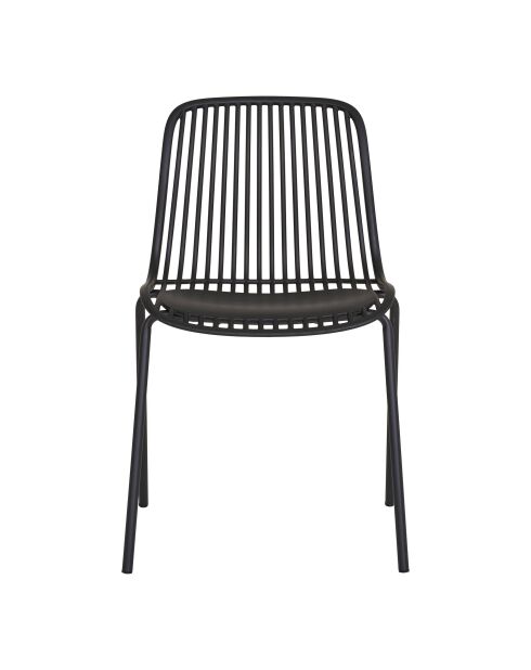 4 chaises de salle à manger Branson polypropylène empilable noire - 55x465x82 cm