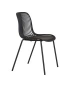 4 schwarze, stapelbare Esszimmerstühle aus Polypropylen von Branson, 55 x 465 x 82 cm