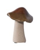 3 Dekopilze aus Keramik in Grün/Braun/Blau