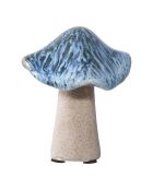 3 Dekopilze aus Keramik in Grün/Braun/Blau