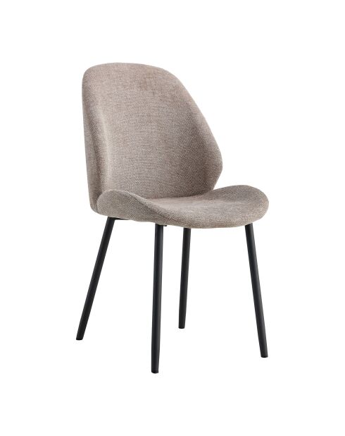 2 sillas de comedor Monte Carlo con patas negras de piedra HN1030 - 595x47x91 cm
