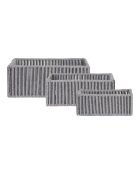 3 cestas de algodón y metal gris