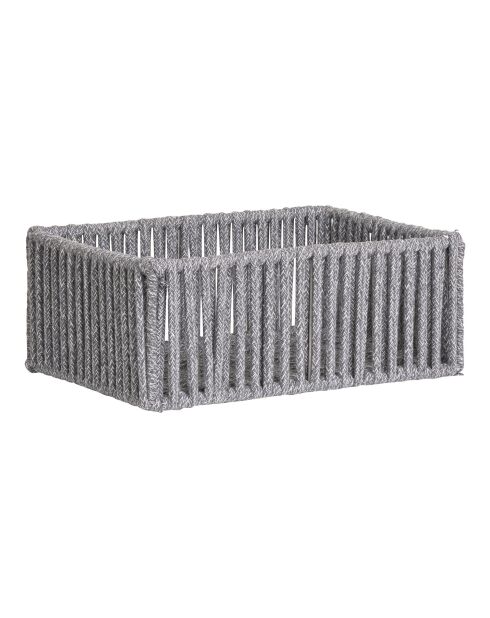 3 Cestini in cotone e metallo grigio