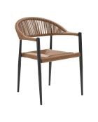 2 Esszimmerstühle Canary Aluminium/Rattan PE natürliche schwarze Struktur - 60x57x78 cm