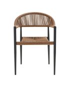 2 Esszimmerstühle Canary Aluminium/Rattan PE natürliche schwarze Struktur - 60x57x78 cm