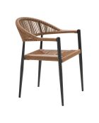 2 Esszimmerstühle Canary Aluminium/Rattan PE natürliche schwarze Struktur - 60x57x78 cm