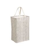 Portabiancheria Argos in tessuto beige/nero - 28x38x58 cm