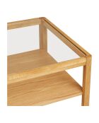 Mesita Lourmarin de roble/chapa de roble/vidrio templado natural - 110x60x45 cm