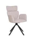 2 chaises de salle à manger Cordoba pivotante couleur sable pieds noirs HN1279 - 56x60x95 cm