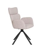 2 chaises de salle à manger Cordoba pivotante couleur sable pieds noirs HN1279 - 56x60x95 cm