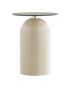 Mesita auxiliar Ravello de vidrio templado/metal gris/beige - 40x40x52 cm