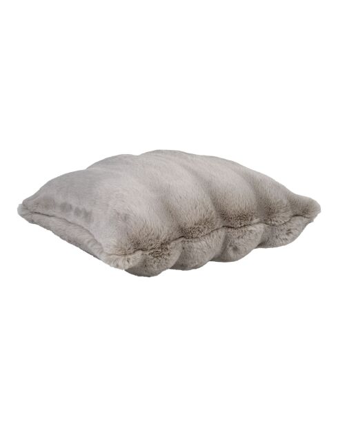 Coussin Galena en fausse fourrure grise - x45x45 cm