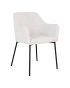 2 sillas de comedor Melilla con patas negras blancas rizadas HN1270 - 56x57x795 cm