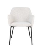 2 sillas de comedor Melilla con patas negras blancas rizadas HN1270 - 56x57x795 cm