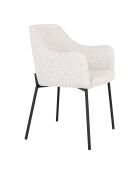 2 sillas de comedor Melilla con patas negras blancas rizadas HN1270 - 56x57x795 cm