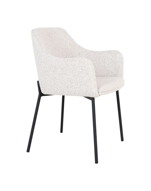 2 sillas de comedor Melilla con patas negras blancas rizadas HN1270 - 56x57x795 cm