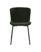 2 dunkelgrüne Maceda Curly Esszimmerstühle mit schwarzen Beinen HN1241 - 59x48x83 cm