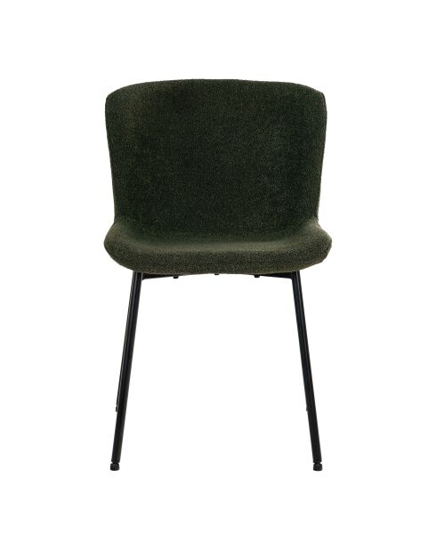 2 dunkelgrüne Maceda Curly Esszimmerstühle mit schwarzen Beinen HN1241 - 59x48x83 cm