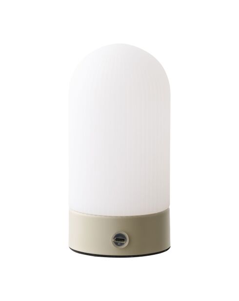 Lampe de table Ashford rechargeable métal/PE beige/blanc - 9x9x18 cm