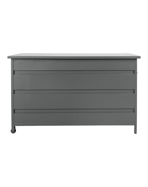 Cassis Cushion Box Scatola per cuscini in alluminio grigio medio - 60x130x75 cm