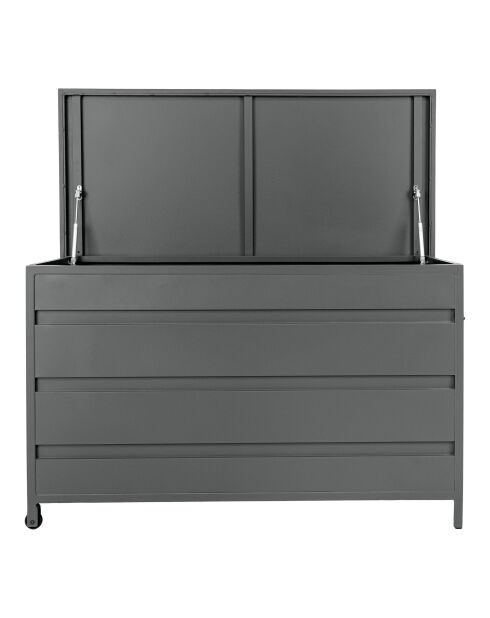 Cassis Cushion Box Scatola per cuscini in alluminio grigio medio - 60x130x75 cm