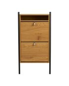 Zapatero Barco con aspecto de roble, 26 x 62 x 118 cm