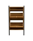 Zapatero Barco con aspecto de roble, 26 x 62 x 118 cm